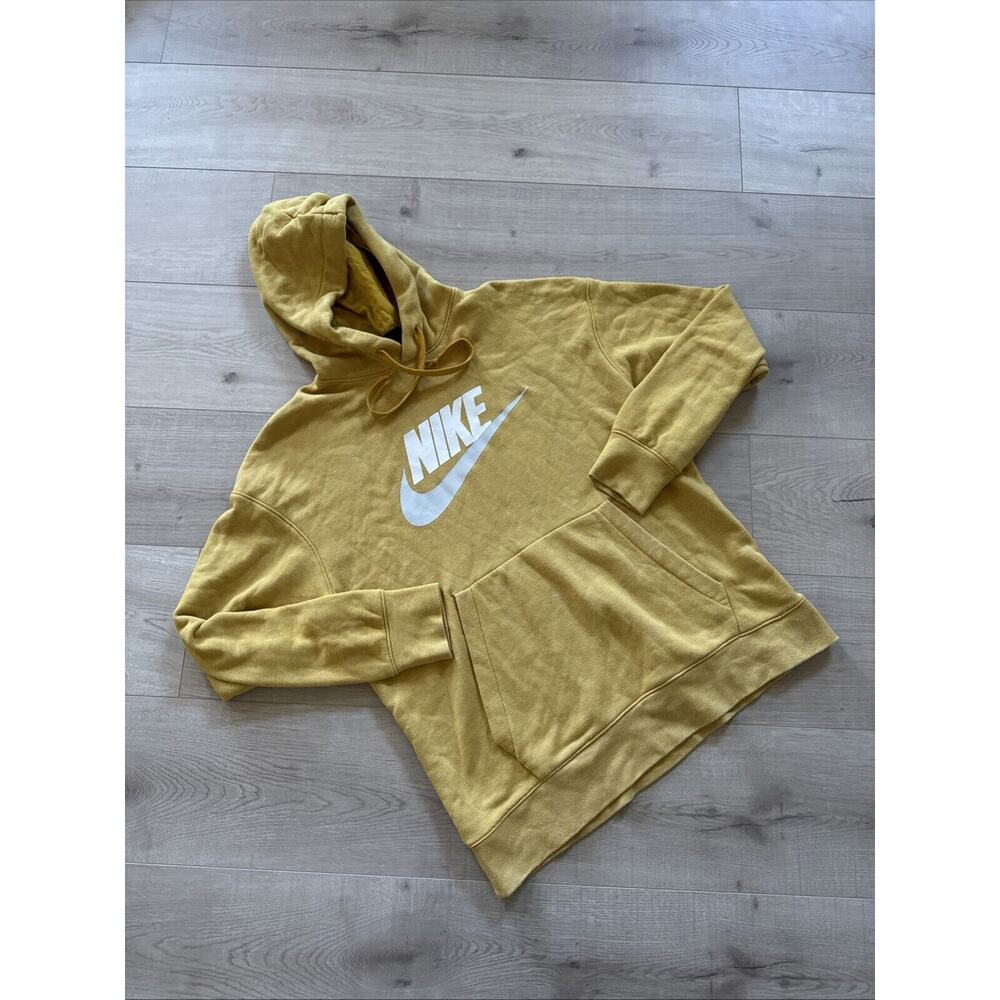 Nike Unisex L In Men’s Yellow Center Swoosh Hoodie
